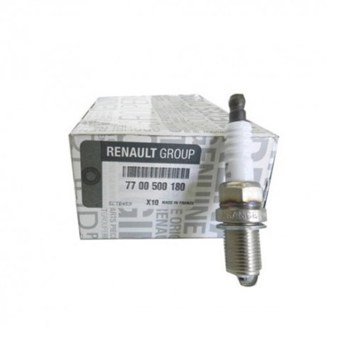 Set 4 bujii Scanteie Logan, Sandero, Duster, Solenza, Supernova, Clio 1/2 si 3. 1.4, 1.6, 16V. 7700500180 Renault OE