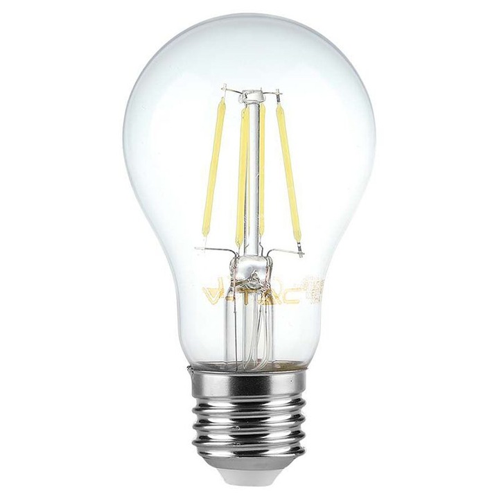 Bec led cu filament, forma A60, E27, putere 12W, 6500K Alb rece
