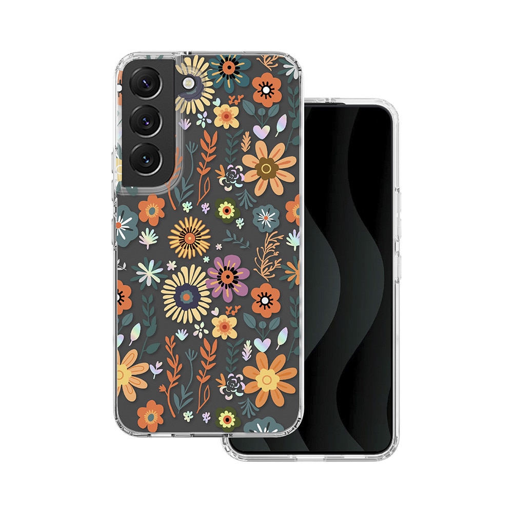 Husa telefon pentru Samsung Galaxy S22, IMD Print, design floral, acces usor la porturi, slim