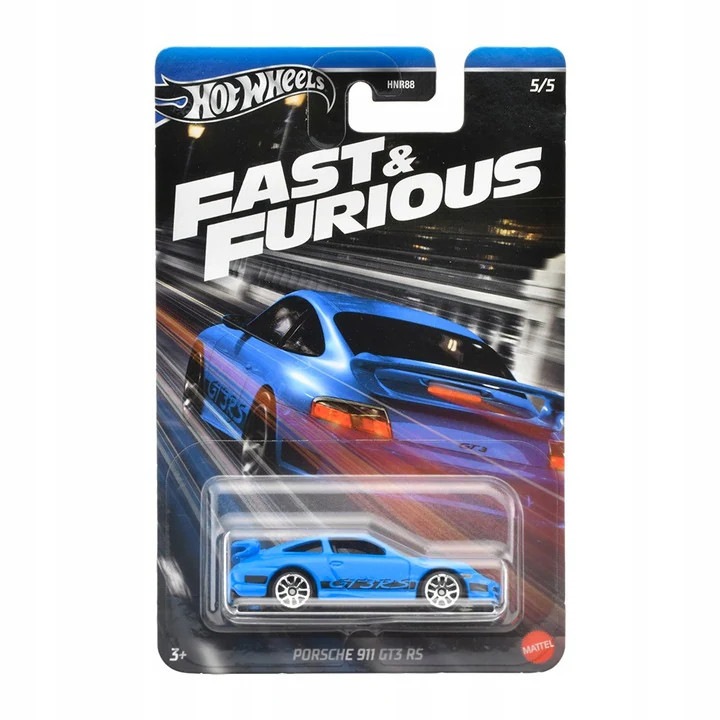 Masinuta metalica Hot Wheels, Porsche 911 GT3 RS, colectia Fast & Furious, editia 2024, HRW55, 1:64, albastru