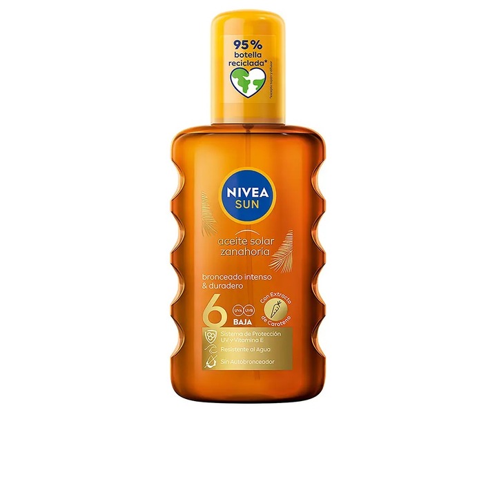 Масло за тяло със слънцезащита SPF6, Nivea Sun Carrot, 200 мл