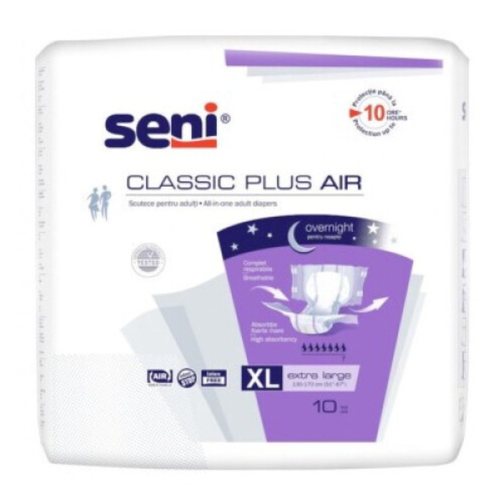 Scutece pentru adulti Classic Plus Air Extra Large, 10 bucati, Seni