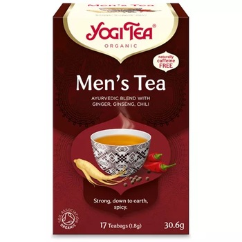 Ceai pentru barbati cu ghimbir, ginseng si ardei iute ECO 30,6 g (17 pliculete) - Yogi Tea Ceai pentru barbati cu ghimbir, ginseng si ardei iute ECO 30,6 g (17 pliculete) - Yogi Tea