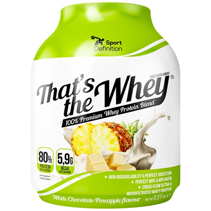 Хранителна добавка Sport Definition Thatand's The Whey, Бял шоколад с ананас, 2270 грама