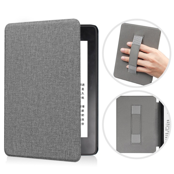 Калъф за Kindle Paperwhite 2021, 11-то поколение Sinselet Kindle Paperwhite Signature Edition, 6,8 инча, с дръжка, автоматично активиране, сиво