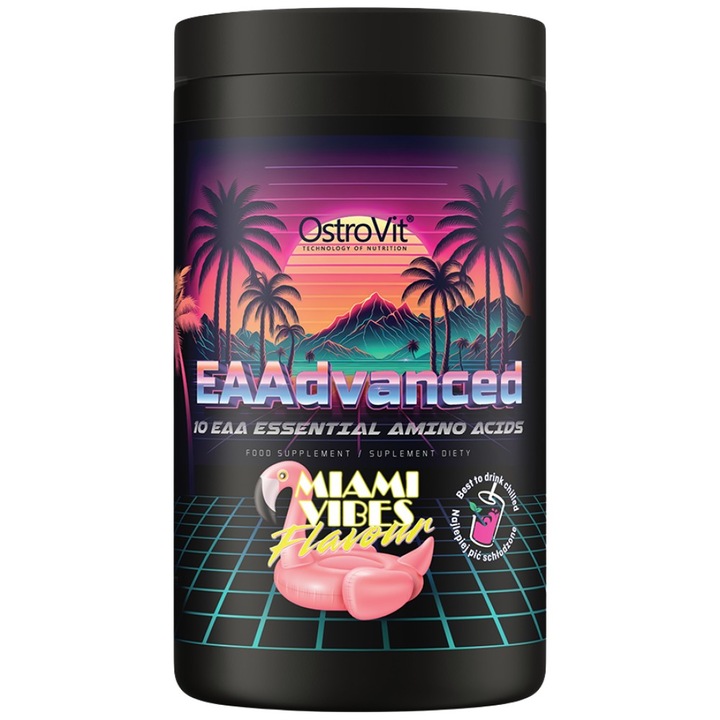 Хранителна добавка OstroVit EAAdvanced With Glutamine And Electrolytes, Miami Vibes, 540 грама