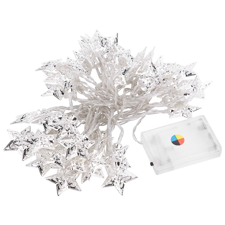 LED осветителна система, 40 крушки, 5м, многоцветна, на батерии