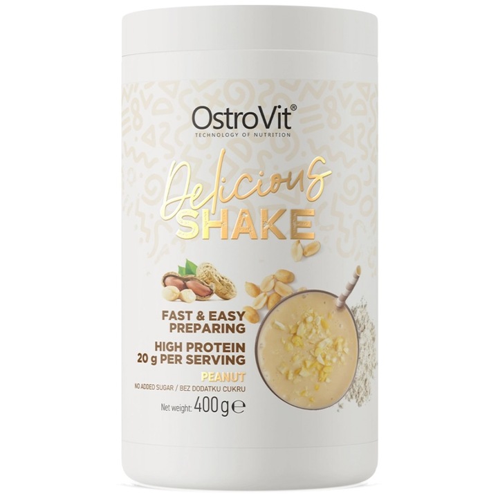 Supliment alimentar OstroVit Delicious Shake, Arahide, 400 grame