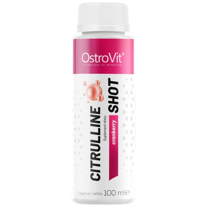 Хранителна добавка OstroVit Citrulline Shot 5000 mg L-Citrulline Malate, Червена боровинка, 100 мл