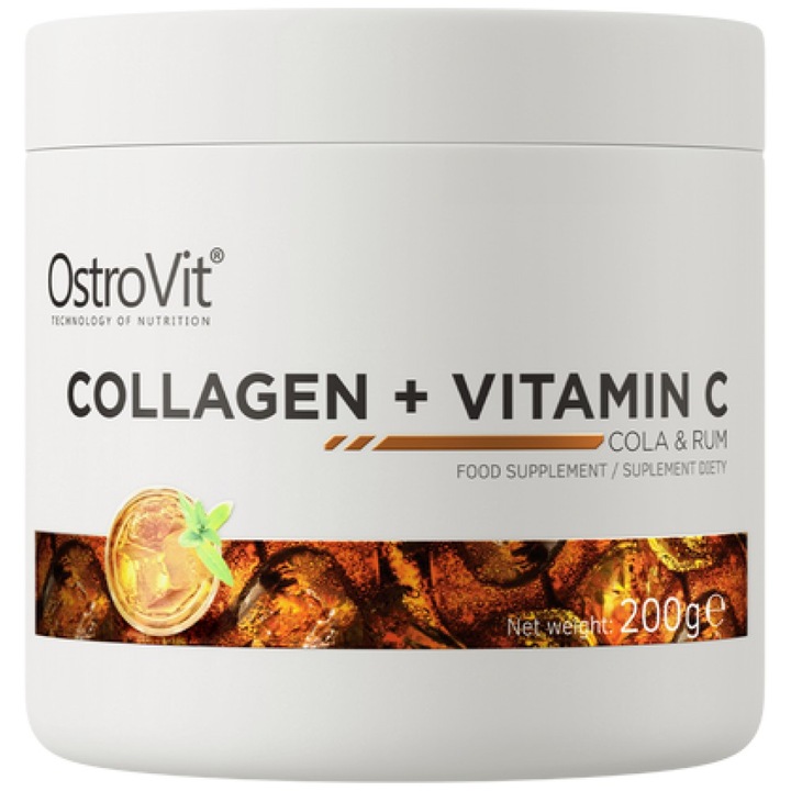 Étrend-kiegészítő OstroVit Collagen plus C-vitamin / por, koktél: Cola rummal, 200 gramm