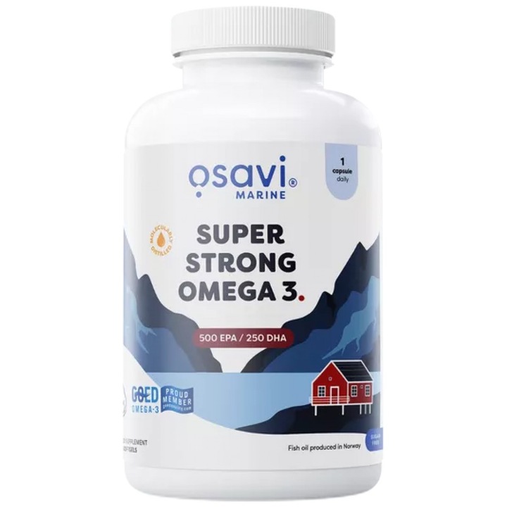 Étrend-kiegészítő Osavi Super Strong Omega 3 500 EPA / 250 DHA, 180 gél kapszula