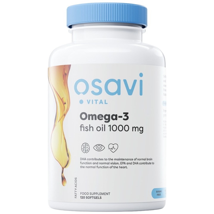 Omega-3 Fish Oil Molecularly Distilled, 1000 mg, Osavi, 120 softgels