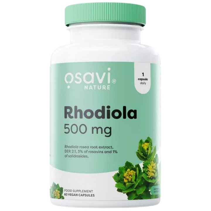 Хранителна добавка Osavi Rhodiola 500 mg, 60 капсули