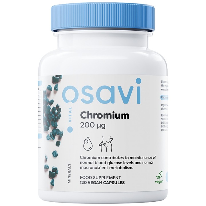 Хранителна добавка Osavi Chromium Picolinate 200 mcg, 250 капсули