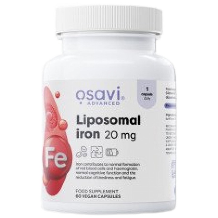Хранителна добавка Osavi Liposomal Iron 20 mg as Iron Bisglycinate, 60 капсули