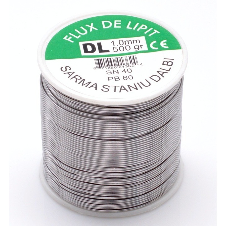 Fludor de Lipit cu Pasta 500g 1mm SN40/PB60 – Material pentru Soldering, Ideal pentru Electronica si Reparatii Electrice