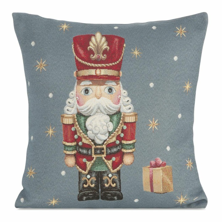 Fata de perna de Craciun cu spargatorul de nuci 45 x 45 cm Eurofirany gri