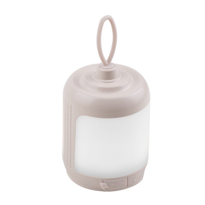 Lampa LED de Camping Portabila, Reincarcabila USB Type C, 3 Trepte de Lumina, Rezistenta la Apa IPX4, Dimensiuni 13.8 x 6.5 cm, Alb