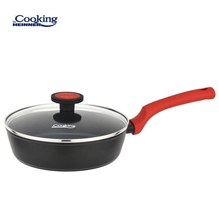 Тиган с капак Cooking by Heinner Redmoon, кован алуминий, индукция, 24 x 6,5 cm