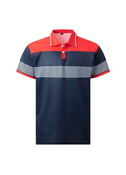 Férfi galléros pólók, Jormftte, Kék/Piros, Pamutkeverék