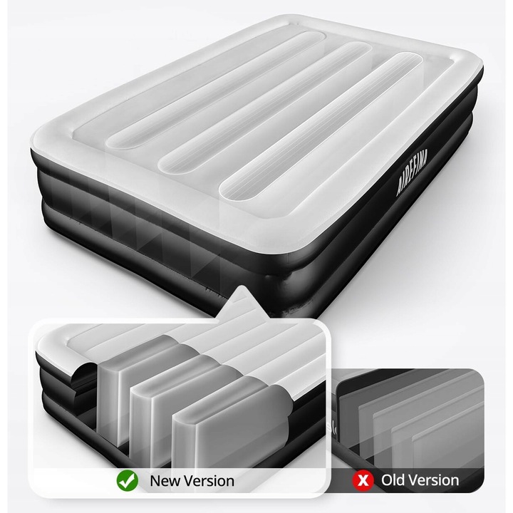 Надуваемо легло Airefina AF-A05 с вградена помпа, двойно, 190x137x46 см