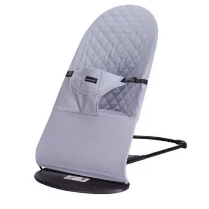 Balansoar Bebelusi, leagan bebe, 3 Pozitii de Inclinare, Pliabil, Material Moale, gri deschis