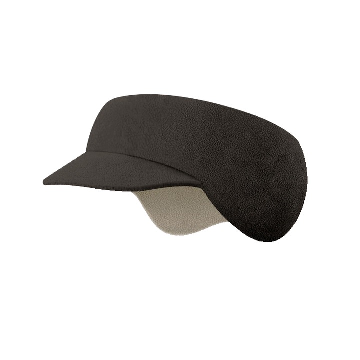 Caciula cu urechi, neagra, 54-62 cm, material Ollie velvet, izolatie tripla