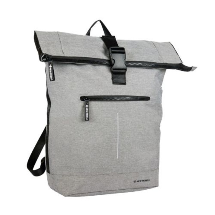 Rucsac Boyan-New York Rolltop, dimensiune 35x12x45cm Gri, New Rebels