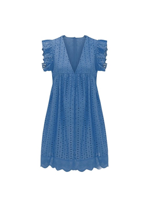 Női ruha, Jormftte, mini, alkalmi, pamut, kék, jacquard szövet