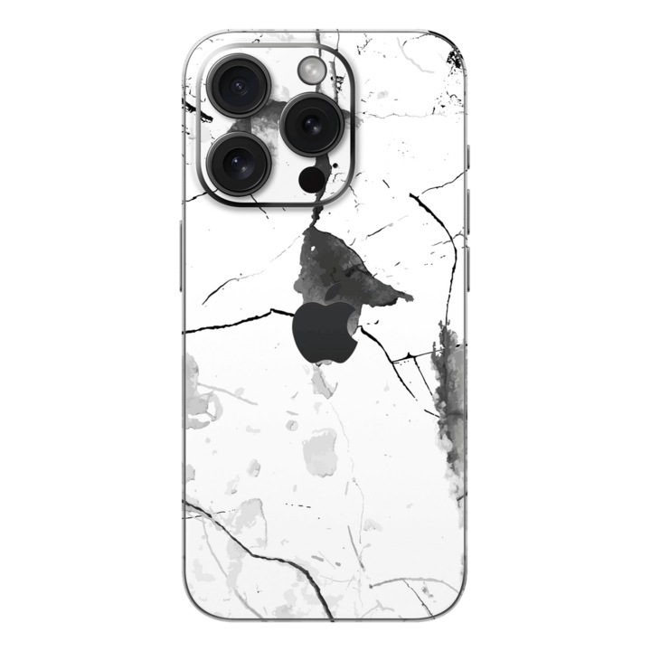 Folie skin compatibila cu Apple iPhone 13 Pro White marble