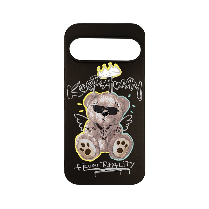 Husa pentru Google Pixel 9 Pro, BestCase® Slim SIlicon 0.8MM, Teddy Bear Keep Away, Protectie Camera, Antisoc, Rezistenta la uzura, c-B 1562