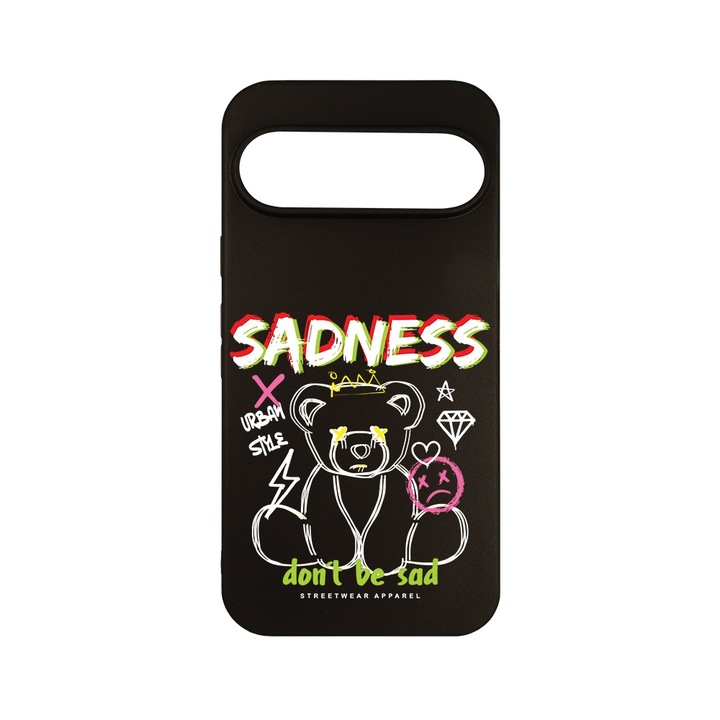 Husa pentru Google Pixel 9, BestCase® Slim SIlicon 0.8MM, Teddy Bear Sadness, Protectie Camera, Antisoc, Rezistenta la uzura, c-B 1558