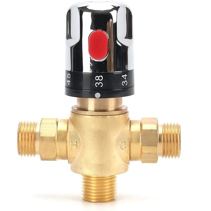 Vana amestec termostatica, AjieQaQ, alama, control temperatura 20C-50C, instalare simpla