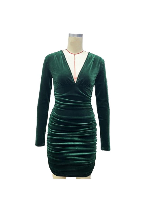 Parti ruha, Jormftte, bársony, V-nyakú, fodros