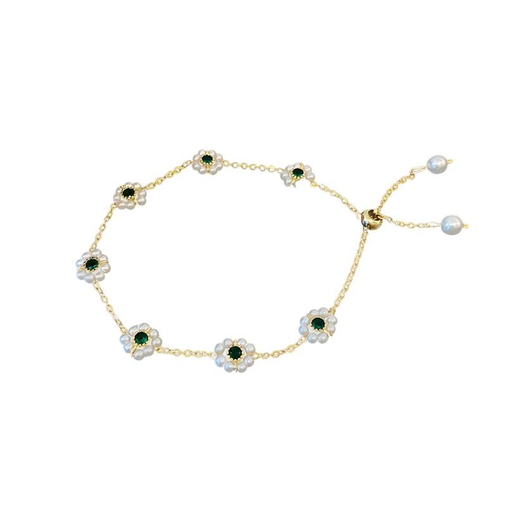 Bratara cu floare aurie S145, opal, cuplaj de cupru placat cu aur, Bratara ochi de pisica, Designer Niche Beads, Bijuterii Premium, Bratari