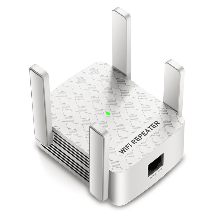 WiFi сигнален усилвател, WiFi ретранслатор, 300 Mbps, 2.4GHz, 4 антени