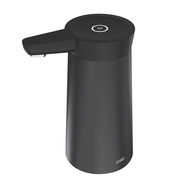 Pompa electrica apa, pentru apa potabila din bidon, Baterie 2000mAh, Compatibil cu bidoane de apa de 8L/10L/15L/19L, Negru