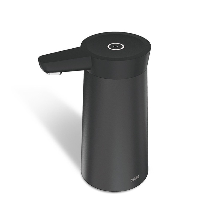 Vizesedény vízadagoló gép, vizesedény elektromos pumpa, egyszerű design, 2000mAh, kompatibilis 3-20L-es víztartályokkal, fekete