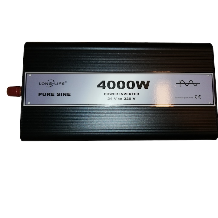 Инвертор 4000 W, чиста синусоида, 24V - 220 V за автомобили и соларни панели, европейски контакт, USB порт, безжично дистанционно управление с чиста синусоида, ТИР, камион, автобус, каравана, кемпер, тестван с осцилоскоп, лодка, независима къща