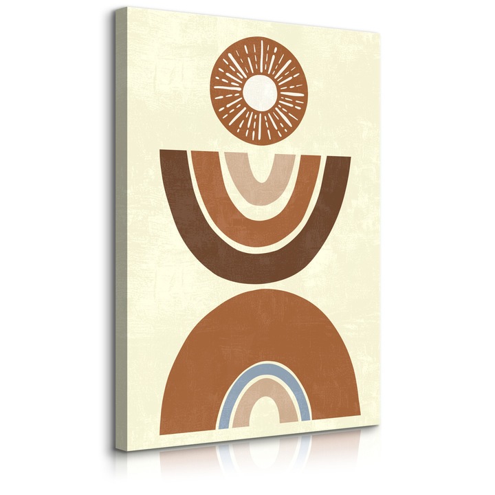 20cm x 30cm Abstract Aztec Boho 3D Patterns Стенопис за всекидневна на жълт фон