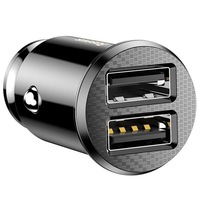Incarcator autob Baseusb, 2 x USB, 5 V, 3.1 A, Negru