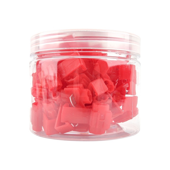 Set 100 Conectori electrici, conectori de imbinare rapida, terminale izolate, Rosu, JZRO,22~18 AWG,0.5~1.0mm²