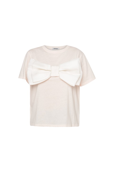 Tricou dama Parlor, bumbac, funda supradimensionata din organza, crem, One Size INTL