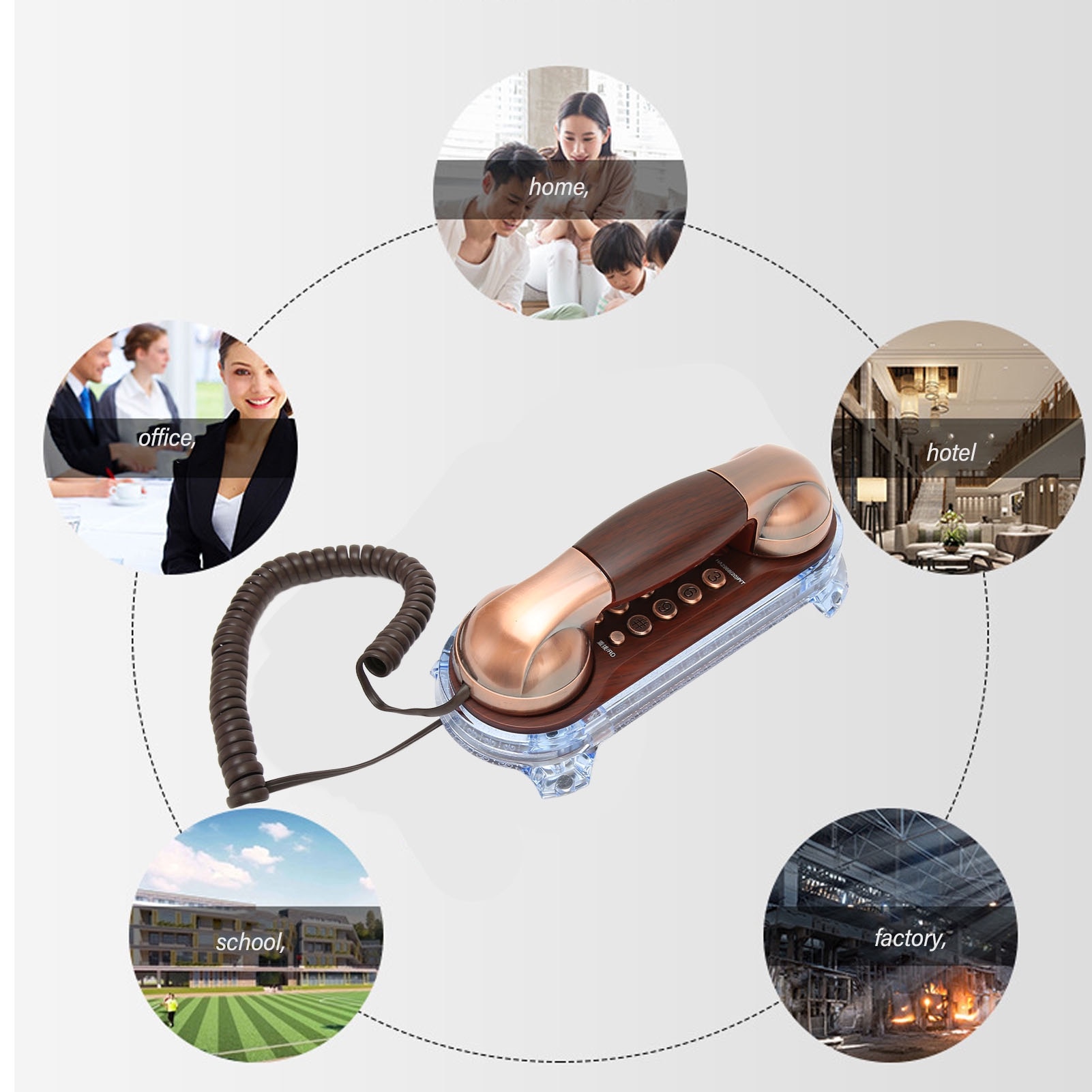 Telefon fix retro, Mmgoqqt, Plastic, Maro - eMAG.ro