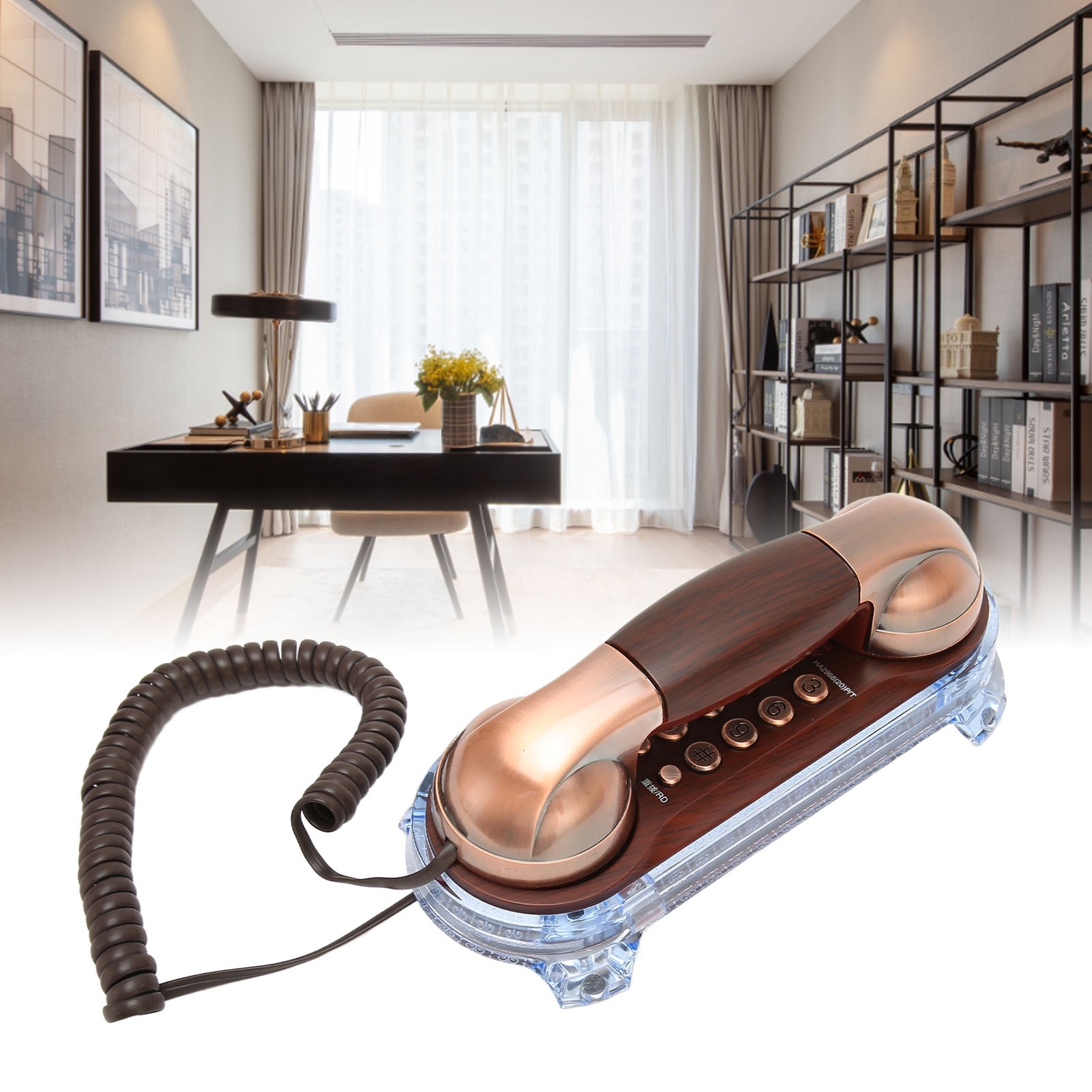 Telefon fix retro, Mmgoqqt, Plastic, Maro - eMAG.ro