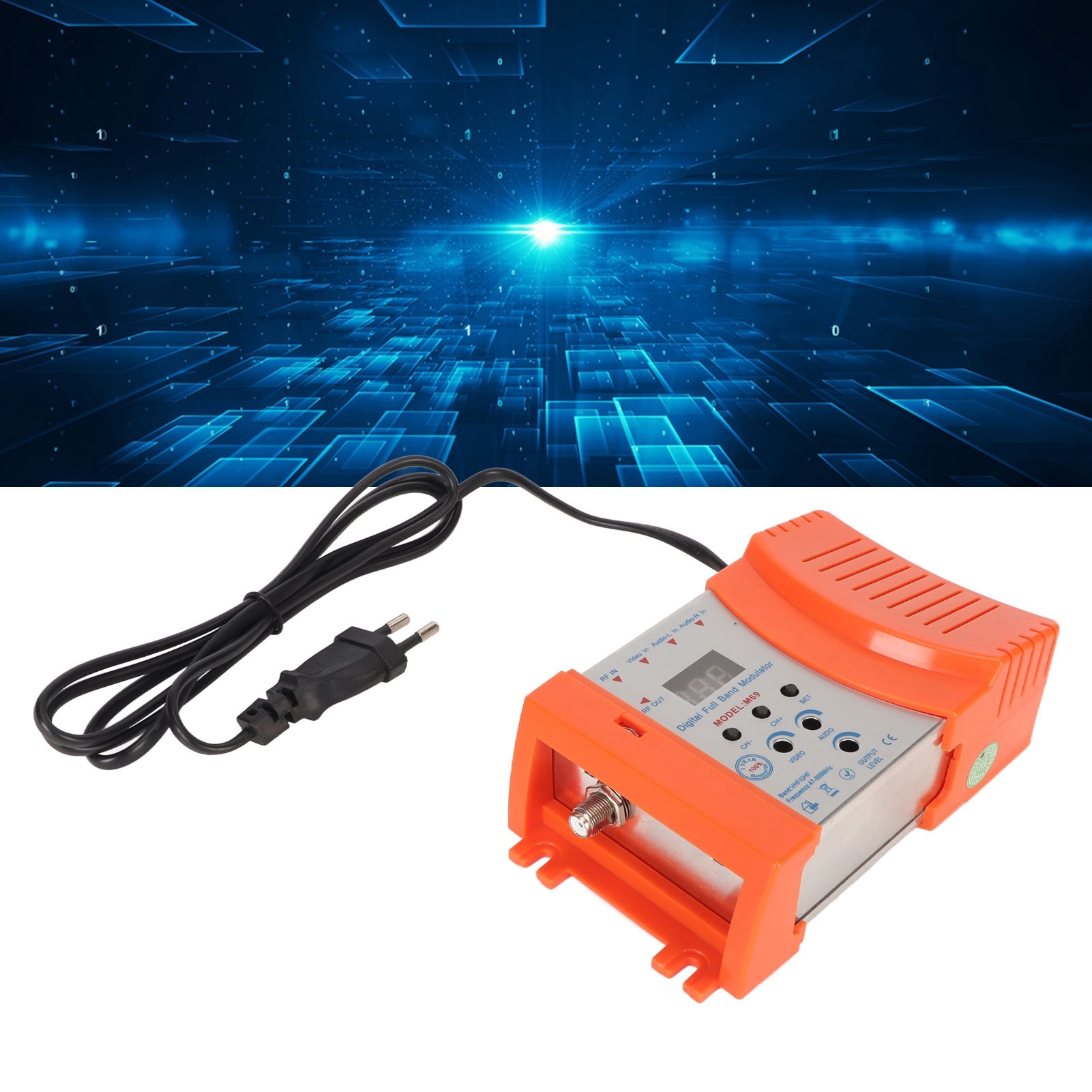 Modulator AV la RF Mmgoqqt, suport VHF UHF, afisaj digital, 90