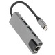 Type-C Hub 5 в 1, Mmgoqqt, 4K, сив, 2 USB 3.0, RJ45