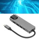 Type-C Hub 5 в 1, Mmgoqqt, 4K, сив, 2 USB 3.0, RJ45