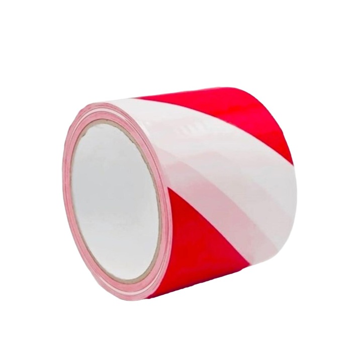 Предупредителна лента 4WRK, Polska Grupa Tekstylna, червено-бяла, 75mm x 500m