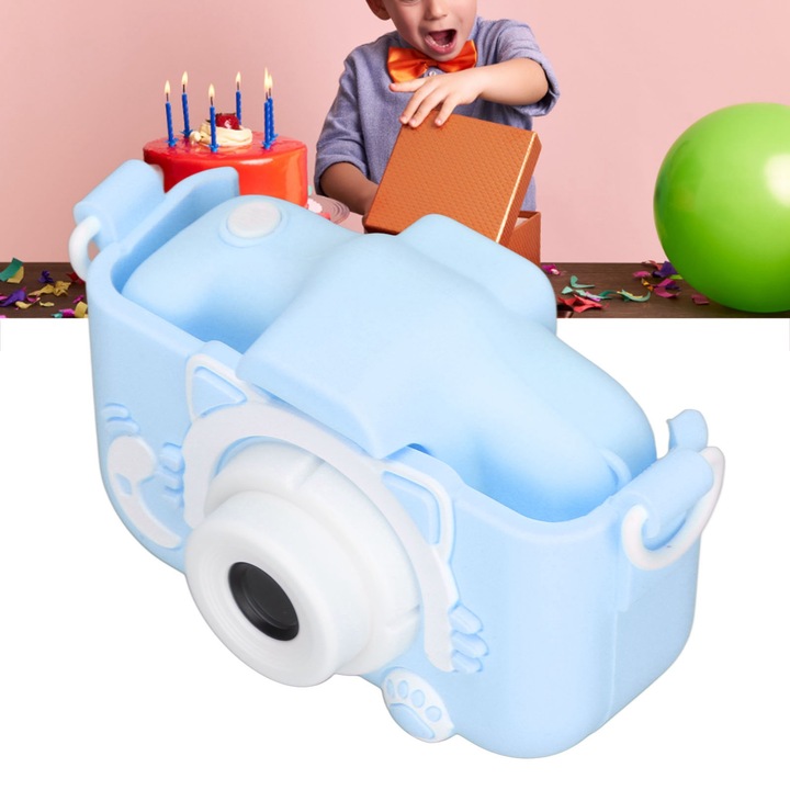 Детска цифрова камера Mmgoqqt, 20MP, 1920x1080 видео, с MP3 функция, синя, с 32GB карта памет